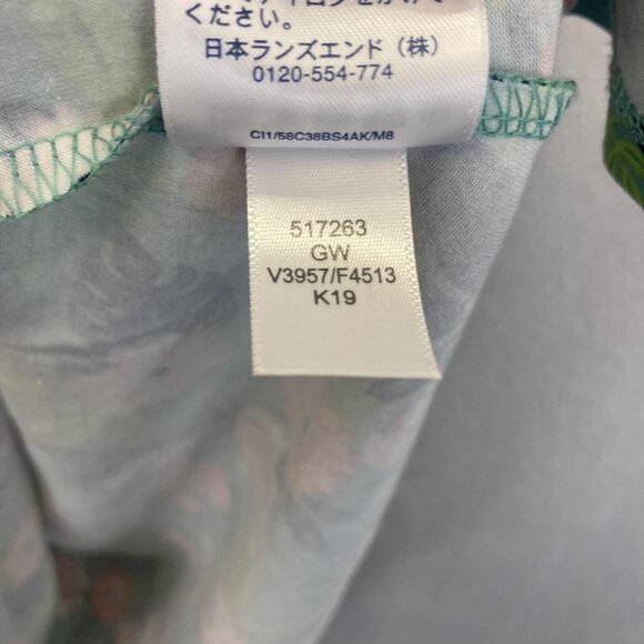 Lands End Floral Faux Wrap Dress Womens Size Small 6 8 Modal Green Colorful Knee - Picture 11 of 12